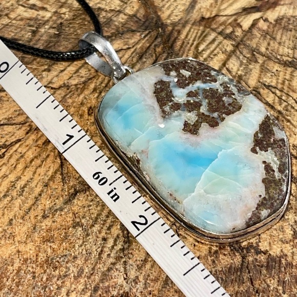 Large Dolphin Stone Large DR Larimar Pendant 2 1/2” - Picture 15 of 16
